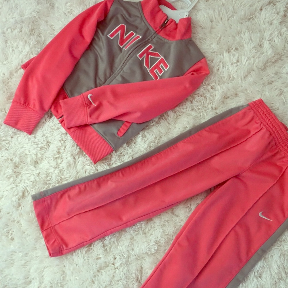 Pink and Gray Nike Sweatsuit